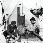Hurley and Shackleton at camp