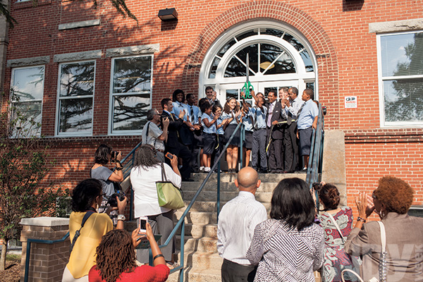 Copyright Justin Cook | September 4, 2013 - The ribbon cutting at Maureen Joy Charter School in Driver Street in Durham.