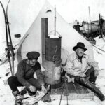 Camping on the Ice Hurley and Shackleton at camp