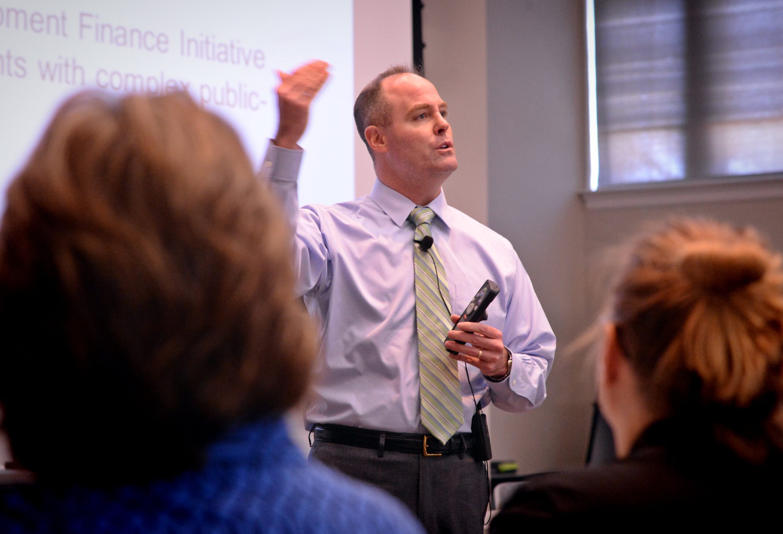 Tyler Mulligan leads a class for public officials at the School of Government.
