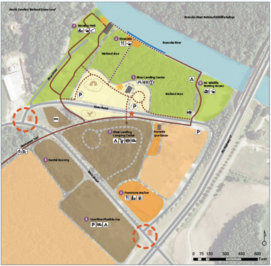 Site Plan for the River Landing Park in Williamston, NC